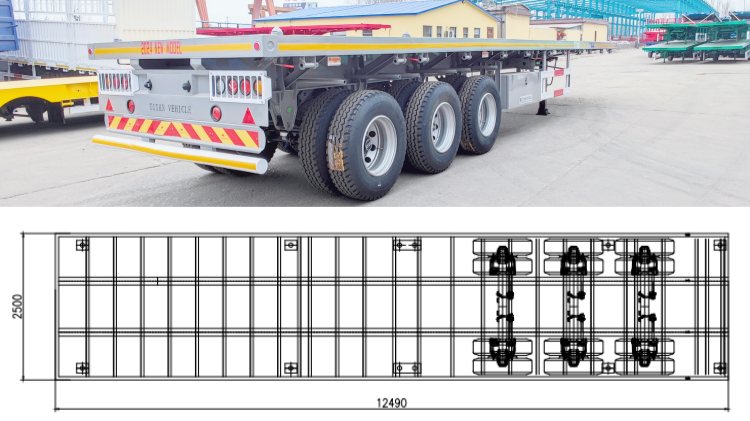 Three Axle 40 Feet Semi Flatbed Trailer for Sale in Sierra Leone