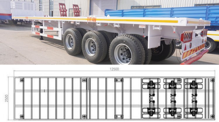 Tri Axle 40 Foot Trailer Flat Bed for Sale in Port of Freetown