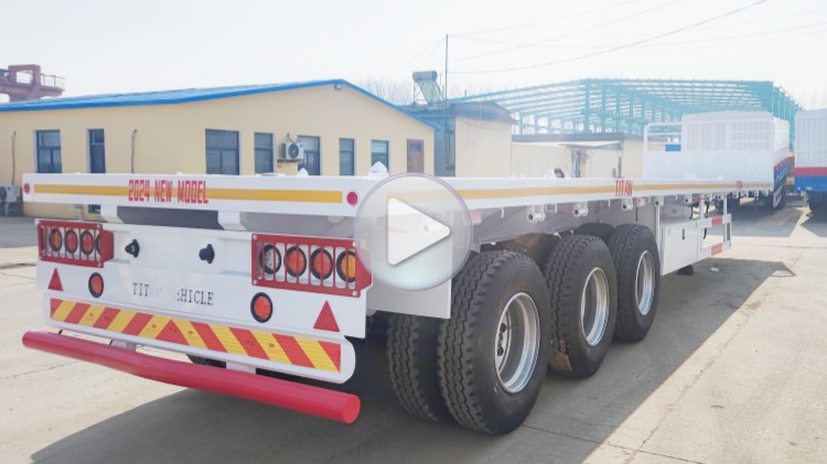 Tri Axle 40 Foot Trailer Flat Bed for Sale in Port of Freetown